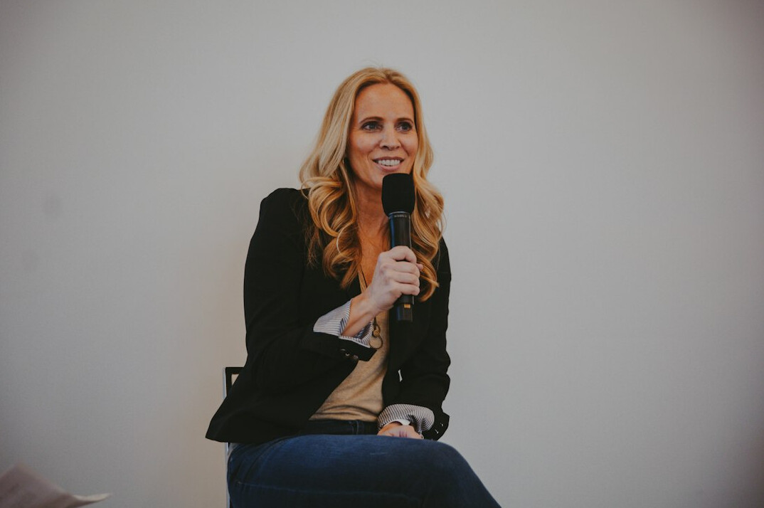 person practicing public speaking